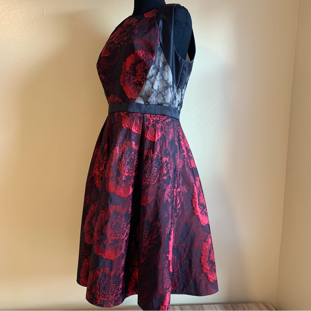 Carmen Marc Valvo Womens Dress Wedding Guest Sleeveless Floral Lace A-Line 12 XL - Picture 7 of 16